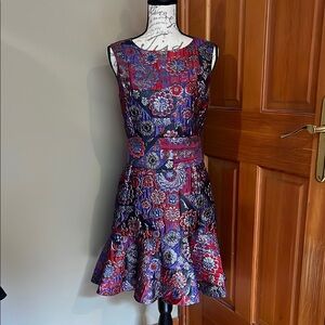 Floral Patterned Dress - Red and Purple